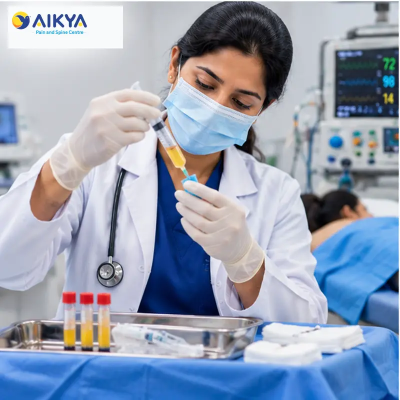 Sterile day-care procedure in progress with the patient's vitals monitored throughout
