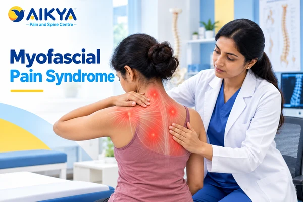 Trigger points in the back muscles highlighted during treatment for myofascial pain syndrome